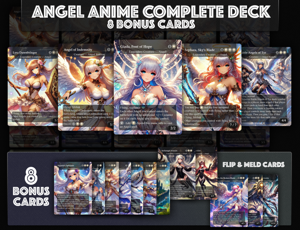 Anime Angels Deck MTG, Angels, Anime Angels, Giada Angel, Serra Angel, Gisela, Avacyn