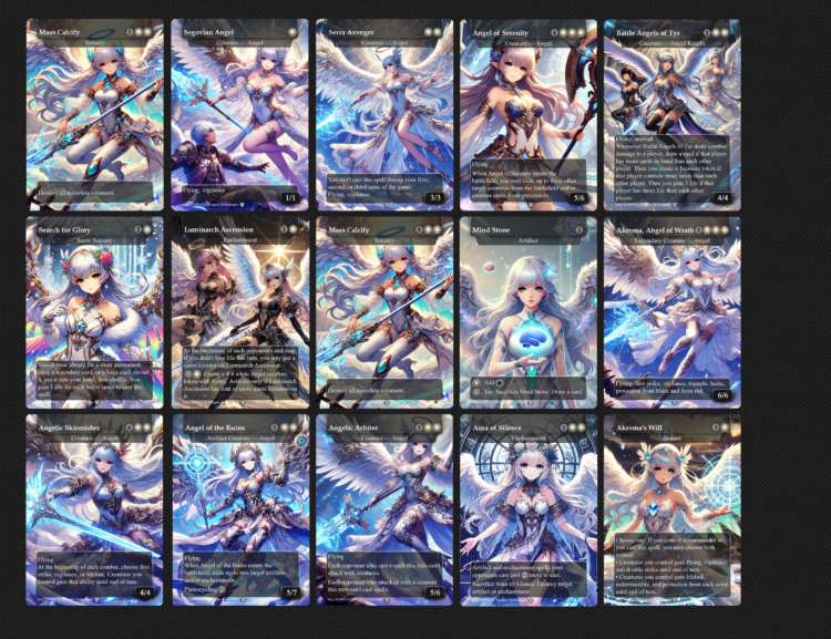 Anime Angels Deck MTG, Angels, Anime Angels, Giada Angel, Serra Angel, Gisela, Avacyn