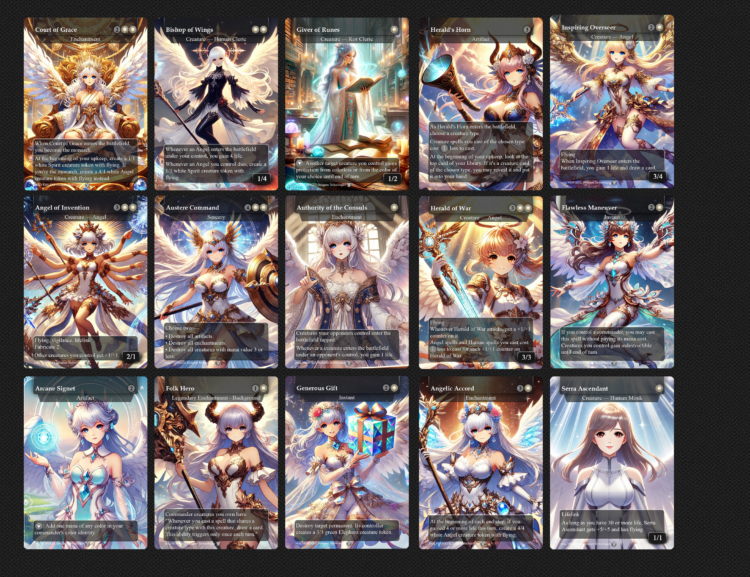 Anime Angels Deck MTG, Angels, Anime Angels, Giada Angel, Serra Angel, Gisela, Avacyn