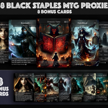 Black Staples MTG Proxy Cards, Premium Custom Commander Cards, Reanimate, Vampiric Tutor, Black Tutors, Commander Black Staples