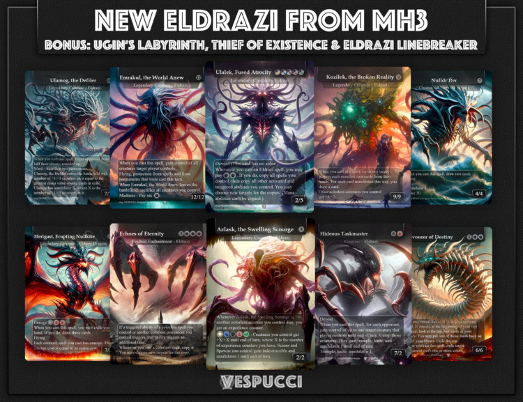 Eldrzai modern horizons 3, Emrakul, ulamog the defiler, herigast, nulldrifter,echoes of eternity, azlask, ulalek