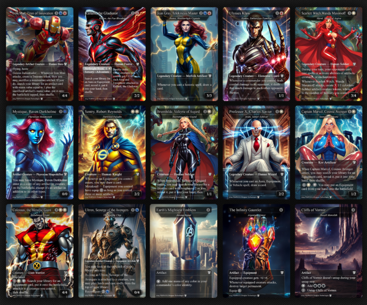 Captain America EDH Deck, Marvel, MTG Deck, 113 Cards, 13 Sideboard, Hulk, Thor, Thanos, Venom, Wolverine, Scarlett Witch, Sentry, Includes all major characters, Captain America Equipment Deck