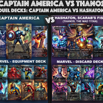 Captain America Vs Hashaton, Scarab's Fist Duel Decks, 2 EDH Decks, Captain America VS Thanos, the Mad Titan EDH Deck, 216 Total Proxy Cards