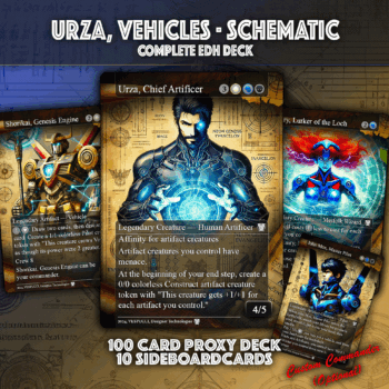 MTG Urza Vehicles Schematic - MTG Proxy Cards - Affinity - Urza, Lord High Artificer - Urza, Chief Artificer -Artifact Deck