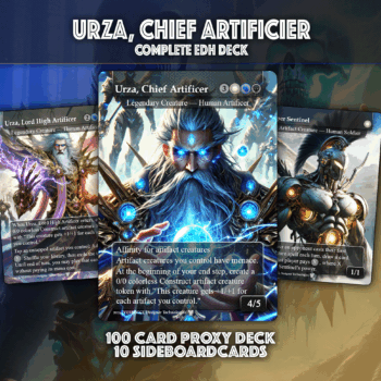 MTG Urza Affinity - MTG Proxy Cards - Affinity - Urza, Lord High Artificer - Urza, Chief Artificer -Artifact Deck